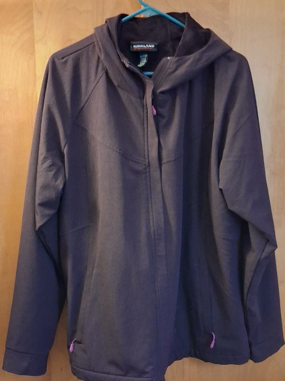 Kirkland Purple 2XL Soft Shell Water-Repellent Hooded Jacket,Purple